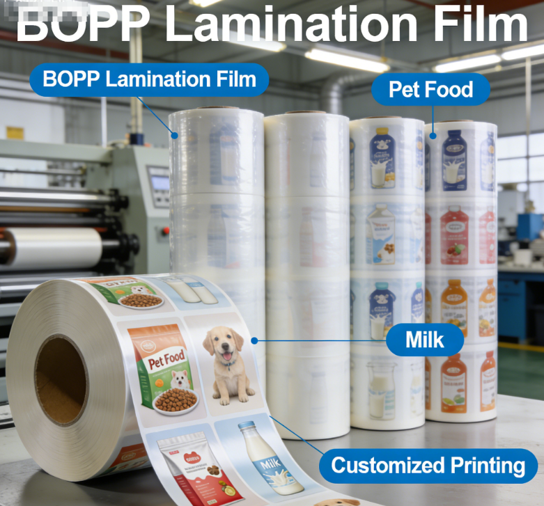 BOPP-Laminierfolienrolle in Lebensmittelqualität, individuell bedruckte flexible Verpackungsfolie
